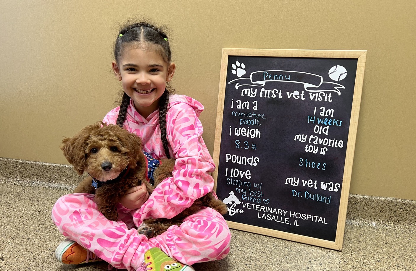Little Girl with Puppy