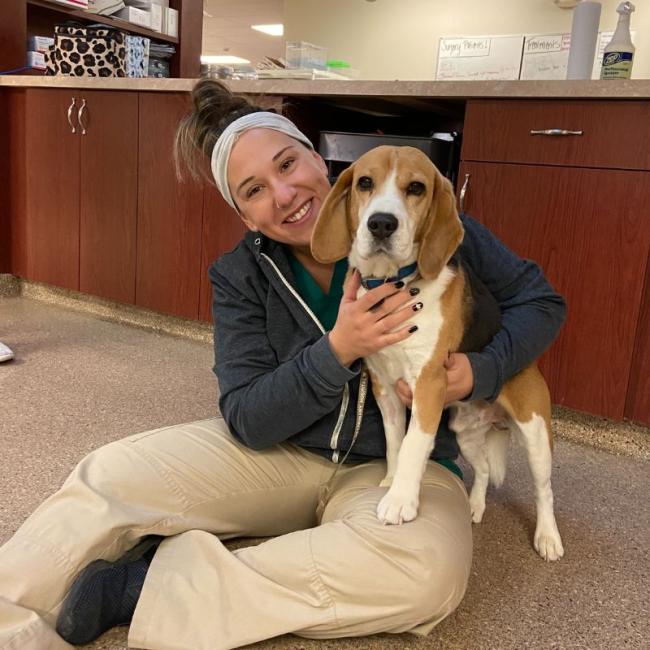 Leslie and Aspen at Ancare Vet Hospital